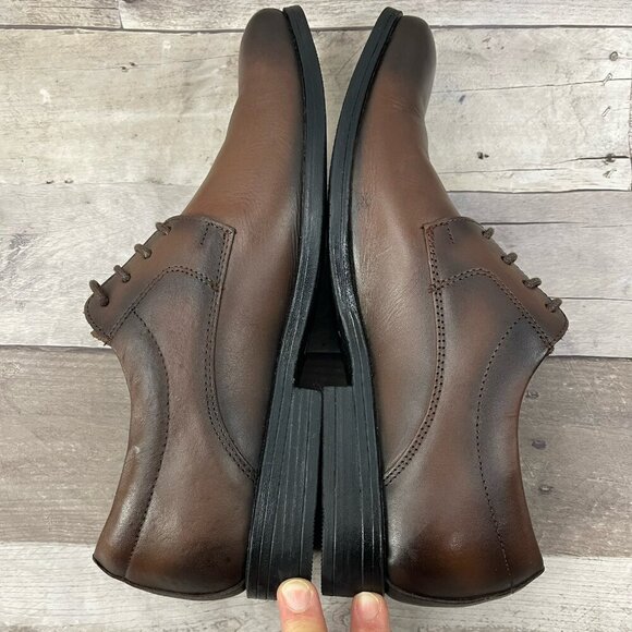 Giorgio Brutini Le Glove Size 8 Brown Leather Oxford Dress Shoes Lace Up